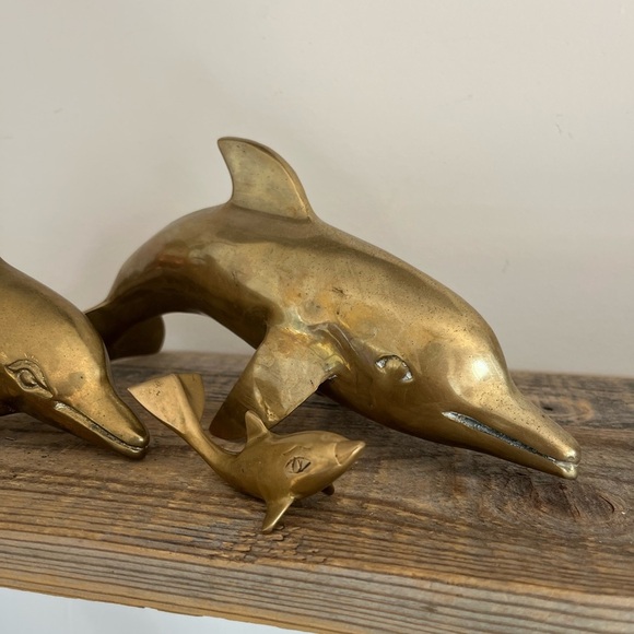 Brass Dolphin sculptures Set of 4 - Picture 2 of 6